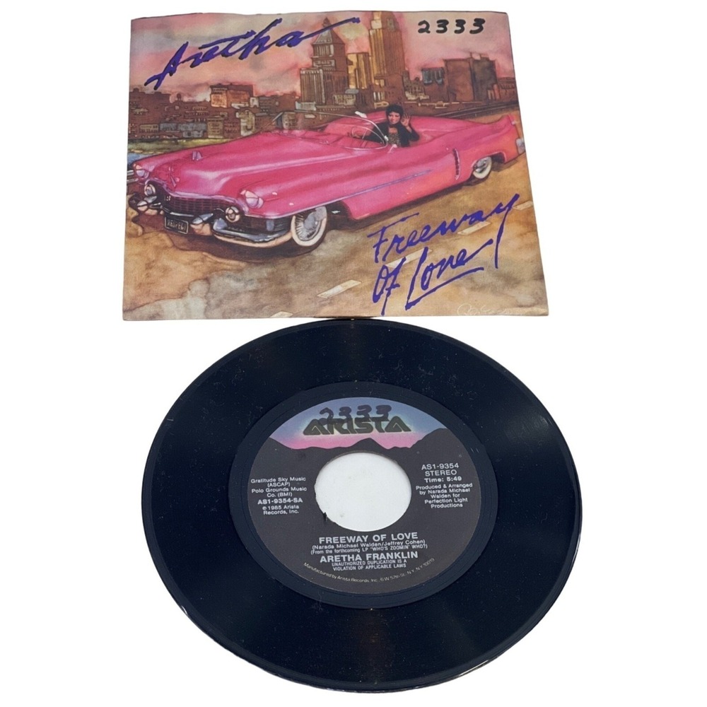 Aretha Franklin Freeway of Love 7 Inch Vinyl‎ Single 45 RPM Arista AS1-9354 1985